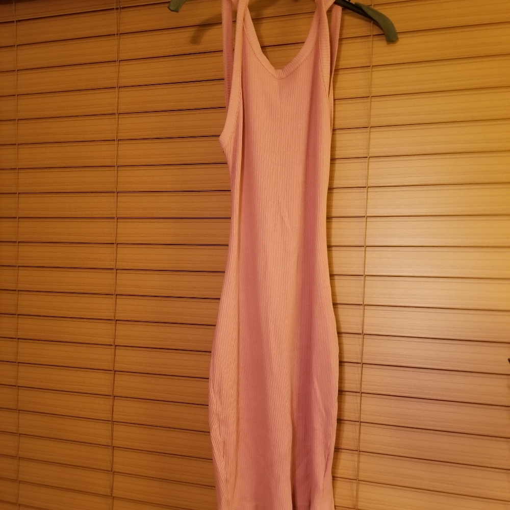 Free people beach open back pink dress (FP) size L